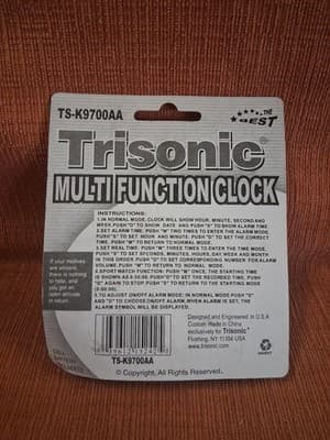Trisonic Retro Multi Function Clock Sealed Pink - Thumbnail 3