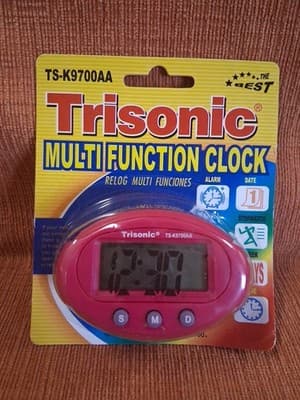 Trisonic Retro Multi Function Clock Sealed Pink - Thumbnail 2