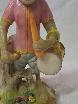 Vintage Resin Marching Band Monkey Playing Drum Figurine - Thumbnail 4