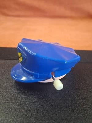 Vintage Hong Kong Police Hat Wind-Up To Mini-Pet Tomy Police Man RARE! toy As Is - Thumbnail 3