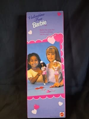 1996 Valentine Fun Barbie Vintage Pink Box Mattel Special Edition 16311 - Thumbnail 5