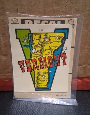 Vintage IMPKO Travel water decal Vermont