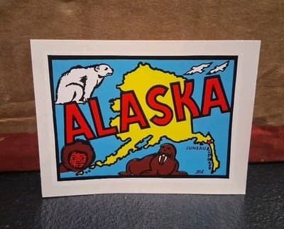 Alaska Vintage Baxter Lane Car Travel Water Sticker Decal