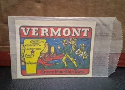 Vintage Vermont Luggage / Window Decal Green Mountain Boys Baxter Lane