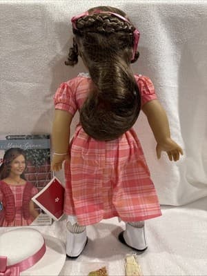 American Girl Of Year Marie Grace Doll Meet Outfit Accessories Necklace Hat Fan - Thumbnail 7