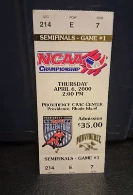 2000 Frozen Four NCAA Hockey Semi-Finals North Dakota vs. Maine Unused Ticket