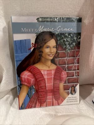 American Girl Of Year Marie Grace Doll Meet Outfit Accessories Necklace Hat Fan - Thumbnail 6