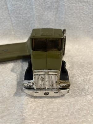 Vintage Buddy L Army T-605 Tank/Jeep Transporter Truck & Trailer FS Bnfts Chrty - Thumbnail 2