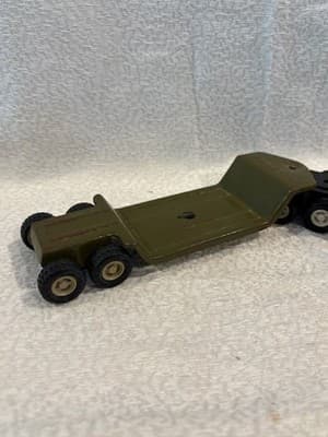 Vintage Buddy L Army T-605 Tank/Jeep Transporter Truck & Trailer FS Bnfts Chrty - Thumbnail 4