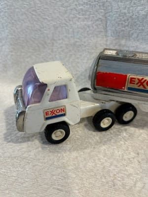 Buddy L Exxon Road Service Oil Tanker Vintage Diecast Truck and Trailer - Thumbnail 2