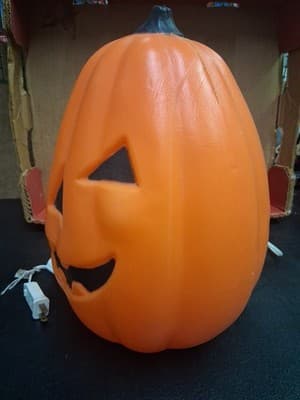 Vintage 1991 TPI Halloween 14” Jack-o-Lantern Pumpkin Plastic Blow Mold Light - Thumbnail 4