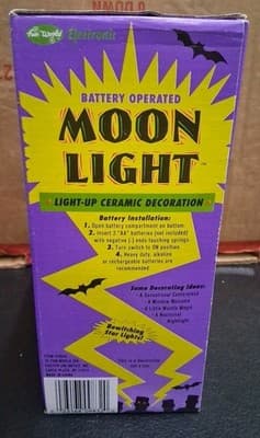 Moonlight Witch Ceramic Light Hand Painted Halloween Original Box Vtg Fun World - Thumbnail 4