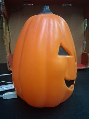 Vintage 1991 TPI Halloween 14” Jack-o-Lantern Pumpkin Plastic Blow Mold Light - Thumbnail 3