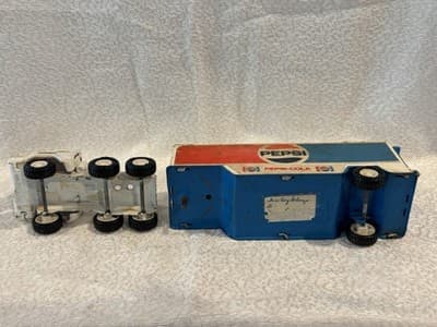VINTAGE 1970'S BUDDY L PEPSI TRACTOR TRAILER TRUCK - Thumbnail 12