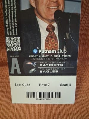 2014 Pre season New England Patriots Garoppolo NFL Debut Ticket Stub Eagles 8/15 - Thumbnail 3