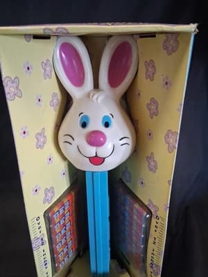 Huge Bunny Pez Dispenser Plays Here Comes Peter Cottontail Music NIB Rabbit Pez - Thumbnail 2