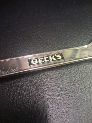 Vintage 8” Inch Becks Beer "Life Beckons" Solid Metal Bottle Opener Small Chip - Thumbnail 7