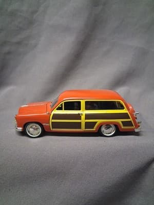 1949 Orange Ford Custom Woody Wagon Metal DieCast 1:32 Model Classic Car - Thumbnail 6