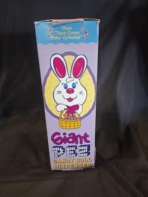Huge Bunny Pez Dispenser Plays Here Comes Peter Cottontail Music NIB Rabbit Pez - Thumbnail 6