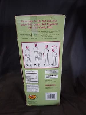 Huge Bunny Pez Dispenser Plays Here Comes Peter Cottontail Music NIB Rabbit Pez - Thumbnail 8