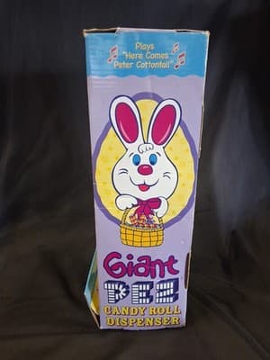 Huge Bunny Pez Dispenser Plays Here Comes Peter Cottontail Music NIB Rabbit Pez - Thumbnail 10