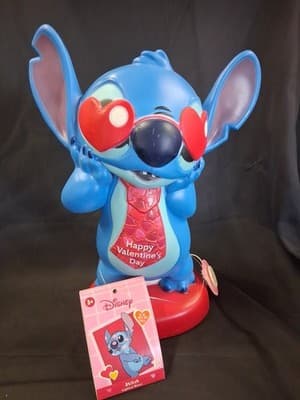 Disney Lilo & Stitch 12” Valentine’s Day Blow Mold Lighted Decor New With Tag #2