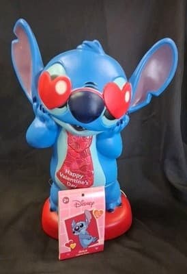 Disney Lilo & Stitch 12” Valentine’s Day Blow Mold Lighted Decor New With Tag #1