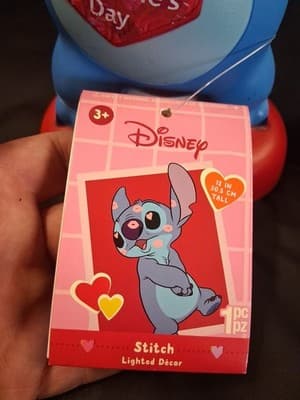 Disney Lilo & Stitch 12” Valentine’s Day Blow Mold Lighted Decor New With Tag #1 - Thumbnail 3