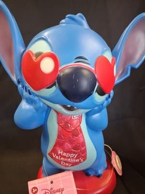Disney Lilo & Stitch 12” Valentine’s Day Blow Mold Lighted Decor New With Tag #2 - Thumbnail 2