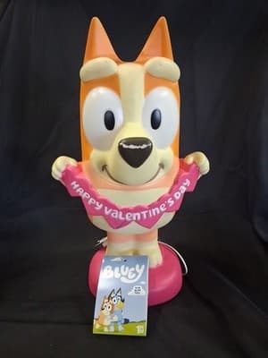 BLUEY BINGO Happy Valentine’s Day BLOW MOLD BATTERY LIGHT UP Figure #2