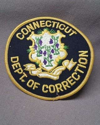 CONNECTICUT CT DEPARTMENT OF CORRECTION SHOULDER PATCH SHERIFF POLICE OLD BACK