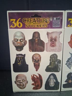 Vintage In Package PAPER MAGIC GROUP Skeleton Creature Halloween Stickers x2 - Thumbnail 2