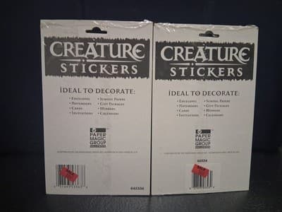 Vintage In Package PAPER MAGIC GROUP Skeleton Creature Halloween Stickers x2 - Thumbnail 4