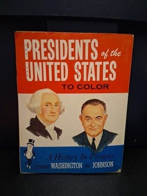 Vintage 1965 Presidents of the United States to Color Book Mr. Peanut Washington - Thumbnail 2