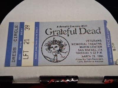 GRATEFUL DEAD - MARCH 29, 1984 - MARIN CENTER - SAN RAFAEL, CA - TICKET - Thumbnail 2