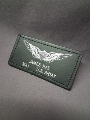 US Army CW3 James Rae Maj US Army Leather Nametag Patch - Thumbnail 3