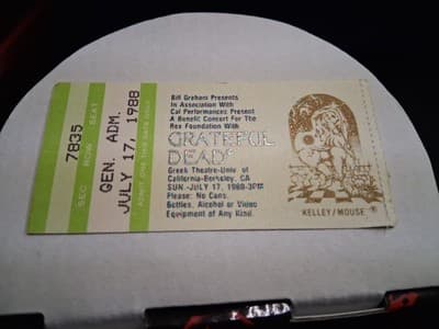 GRATEFUL DEAD - JULY 17, 1988 - GREEK THEATRE BERKELEY - TICKET - #1 - Thumbnail 2