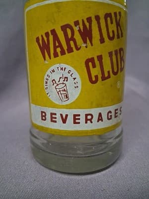 Warwick Club Vintage Soda Pop Bottle Empty RI Vintage Nice! - Thumbnail 4