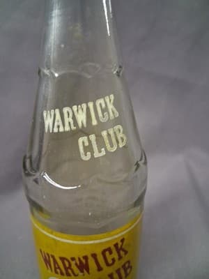 Warwick Club Vintage Soda Pop Bottle Empty RI Vintage Nice! - Thumbnail 3