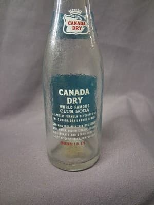 Canada dry Club Soda Bottle Empty Nice - Thumbnail 4