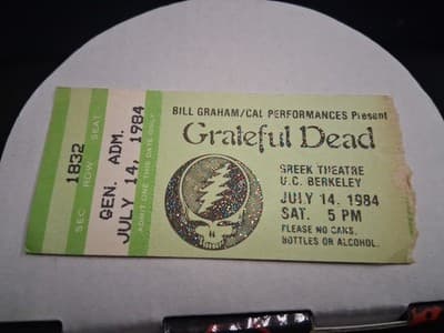GRATEFUL DEAD - GREEK THEATRE U.C. BERKELEY - JULY 14, 1984 - TICKET - Thumbnail 2