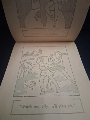 Let's Wet A Brush Children's Painting Book 1944 Saalfield Vintage - Thumbnail 4