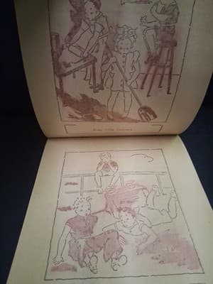 Let's Wet A Brush Children's Painting Book 1944 Saalfield Vintage - Thumbnail 2