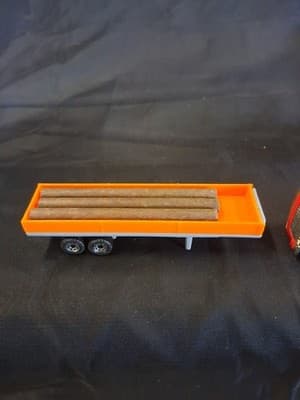 1981 Hot Wheels Red Rapid Delivery Truck Cab Die Cast 1:64 With Trailer & Logs - Thumbnail 5