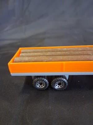 1981 Hot Wheels Red Rapid Delivery Truck Cab Die Cast 1:64 With Trailer & Logs - Thumbnail 6