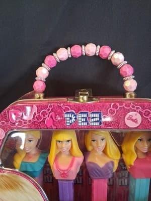 Limited Edition Mattel 2012 Barbie Pez Tin Purse 4 Dispensers Gift Set - Thumbnail 3