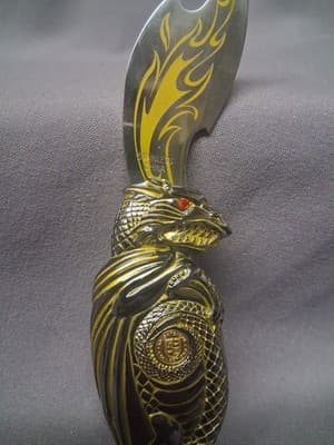 Franklin Mint Knightstone Collection Dragon Fantasy Knife Goddess Of Temptation - Thumbnail 8