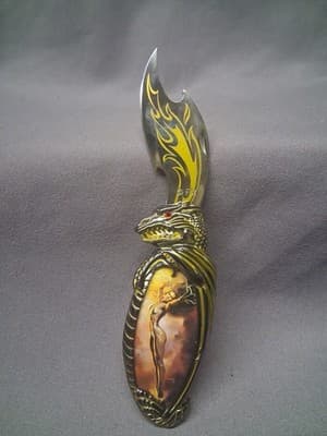 Franklin Mint Knightstone Collection Dragon Fantasy Knife Goddess Of Temptation - Thumbnail 5