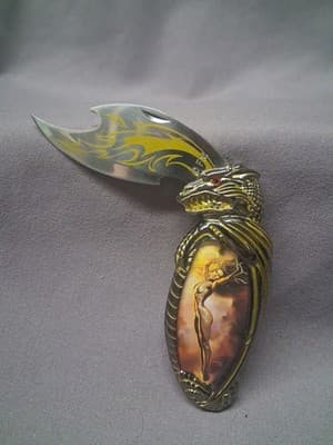 Franklin Mint Knightstone Collection Dragon Fantasy Knife Goddess Of Temptation - Thumbnail 4