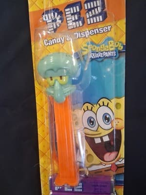 NEW Sponge Bob SquarePants Squidward PEZ Candy Dispenser RARE Unopened on Card - Thumbnail 2